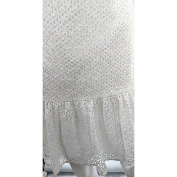 Central Park West White Eyelet Off The Shoulder Dress Large - Picture 6 of 10